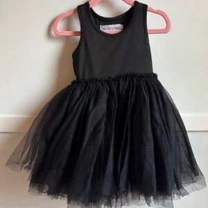 Only Little Once Black Velvet Tulle Tutu Dress Girls 2/3 EUC